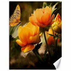 Yellow Butterfly Flower Canvas 18  X 24  by Azkajaya