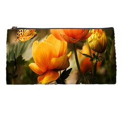 Yellow Butterfly Flower Pencil Case by Azkajaya