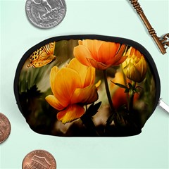 Yellow Butterfly Flower Accessory Pouch (medium) by Azkajaya