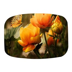 Yellow Butterfly Flower Mini Square Pill Box by Azkajaya