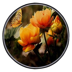 Yellow Butterfly Flower Wireless Fast Charger(black)