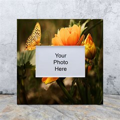 Yellow Butterfly Flower White Box Photo Frame 4  X 6  by Azkajaya