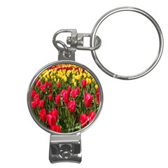 Yellow Pink Red Flowers Nail Clippers Key Chain by Azkajaya