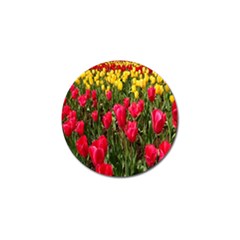 Yellow Pink Red Flowers Golf Ball Marker by Azkajaya