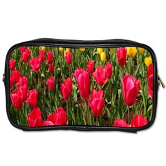 Yellow Pink Red Flowers Toiletries Bag (two Sides) by Azkajaya