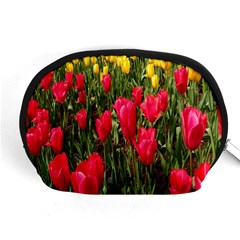 Yellow Pink Red Flowers Accessory Pouch (medium) by Azkajaya