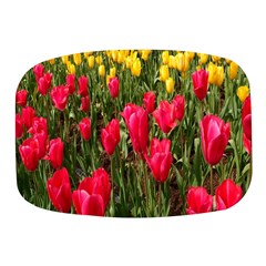 Yellow Pink Red Flowers Mini Square Pill Box by Azkajaya