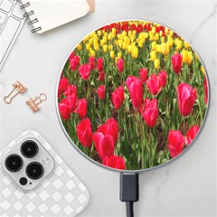 Yellow Pink Red Flowers Wireless Fast Charger(white) by Azkajaya