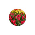 Yellow Pink Red Flowers Golf Ball Marker Front