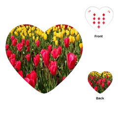 Yellow Pink Red Flowers Playing Cards Single Design (heart)