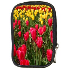 Yellow Pink Red Flowers Compact Camera Leather Case by Azkajaya