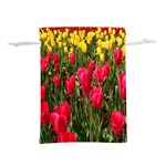 Yellow Pink Red Flowers Lightweight Drawstring Pouch (L) Front