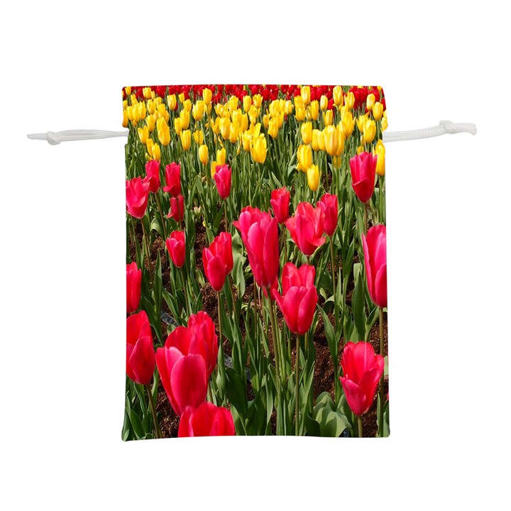 Yellow Pink Red Flowers Lightweight Drawstring Pouch (L)