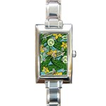 Seamless Pattern With Cucumber Slice Flower Colorful Hand Drawn Background With Vegetables Wallpaper Rectangle Italian Charm Watch Front