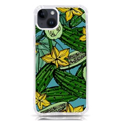 Seamless Pattern With Cucumber Slice Flower Colorful Hand Drawn Background With Vegetables Wallpaper Iphone 14 Plus Tpu Uv Print Case by Ket1n9