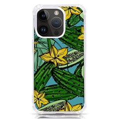 Seamless Pattern With Cucumber Slice Flower Colorful Hand Drawn Background With Vegetables Wallpaper Iphone 14 Pro Tpu Uv Print Case by Ket1n9