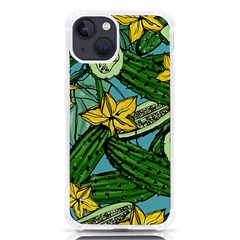 Seamless Pattern With Cucumber Slice Flower Colorful Hand Drawn Background With Vegetables Wallpaper Iphone 13 Tpu Uv Print Case by Ket1n9