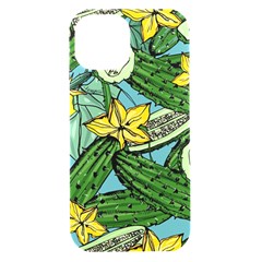 Seamless Pattern With Cucumber Slice Flower Colorful Hand Drawn Background With Vegetables Wallpaper Iphone 15 Black Uv Print Pc Hardshell Case by Ket1n9