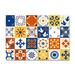 Mexican Talavera Pattern Ceramic Tiles With Flower Leaves Bird Ornaments Traditional Majolica Style Sticker A4 (10 Pack) by Ket1n9