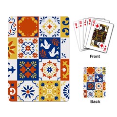 Mexican Talavera Pattern Ceramic Tiles With Flower Leaves Bird Ornaments Traditional Majolica Style Playing Cards Single Design (rectangle) by Ket1n9