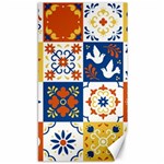 Mexican Talavera Pattern Ceramic Tiles With Flower Leaves Bird Ornaments Traditional Majolica Style Canvas 40  x 72  39.28 x69.23  Canvas - 1