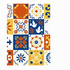 Mexican Talavera Pattern Ceramic Tiles With Flower Leaves Bird Ornaments Traditional Majolica Style Large Garden Flag (two Sides) by Ket1n9