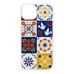 Mexican Talavera Pattern Ceramic Tiles With Flower Leaves Bird Ornaments Traditional Majolica Style Iphone 13 Tpu Uv Print Case by Ket1n9