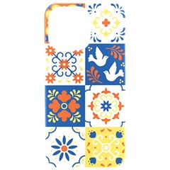 Mexican Talavera Pattern Ceramic Tiles With Flower Leaves Bird Ornaments Traditional Majolica Style Iphone 15 Pro Max Black Uv Print Pc Hardshell Case by Ket1n9