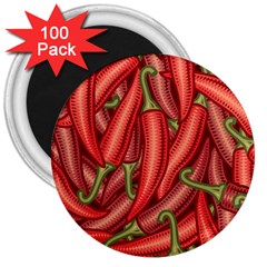 Seamless-chili-pepper-pattern 3  Magnets (100 Pack) by Ket1n9