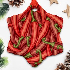 Seamless-chili-pepper-pattern Snowflake Ornament (two Sides) by Ket1n9