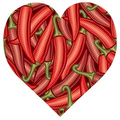 Seamless-chili-pepper-pattern Wooden Puzzle Heart by Ket1n9