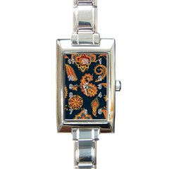 Bright-seamless-pattern-with-paisley-mehndi-elements-hand-drawn-wallpaper-with-floral-traditional-in Rectangle Italian Charm Watch by Ket1n9