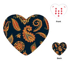 Bright-seamless-pattern-with-paisley-mehndi-elements-hand-drawn-wallpaper-with-floral-traditional-in Playing Cards Single Design (heart)