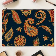 Bright-seamless-pattern-with-paisley-mehndi-elements-hand-drawn-wallpaper-with-floral-traditional-in Cosmetic Bag (xxxl) by Ket1n9