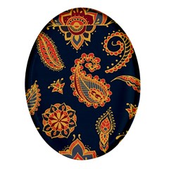 Bright-seamless-pattern-with-paisley-mehndi-elements-hand-drawn-wallpaper-with-floral-traditional-in Oval Glass Fridge Magnet (4 Pack) by Ket1n9