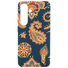 Bright-seamless-pattern-with-paisley-mehndi-elements-hand-drawn-wallpaper-with-floral-traditional-in Samsung Galaxy S24 6 2 Inch Black Tpu Uv Case by Ket1n9