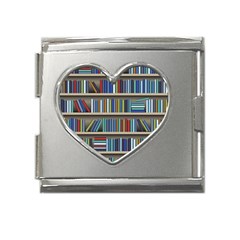 Bookshelf Mega Link Heart Italian Charm (18mm)