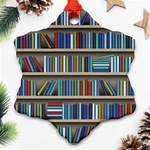 Bookshelf Snowflake Ornament (Two Sides) Front