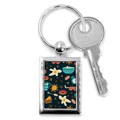 Seamless-pattern-with-breakfast-symbols-morning-coffee Key Chain (Rectangle)