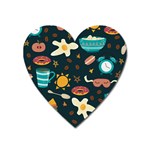 Seamless-pattern-with-breakfast-symbols-morning-coffee Heart Magnet Front