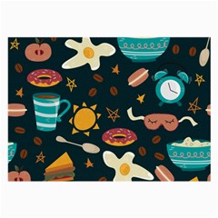 Seamless-pattern-with-breakfast-symbols-morning-coffee Large Glasses Cloth (2 Sides)