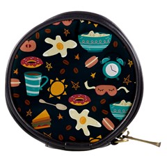 Seamless-pattern-with-breakfast-symbols-morning-coffee Mini Makeup Bag