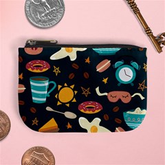 Seamless-pattern-with-breakfast-symbols-morning-coffee Mini Coin Purse