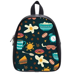 Seamless-pattern-with-breakfast-symbols-morning-coffee School Bag (Small)