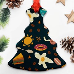 Seamless-pattern-with-breakfast-symbols-morning-coffee Christmas Tree Ornament (Two Sides)