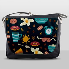 Seamless-pattern-with-breakfast-symbols-morning-coffee Messenger Bag