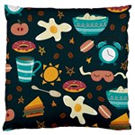 Seamless-pattern-with-breakfast-symbols-morning-coffee Large Cushion Case (Two Sides) Front