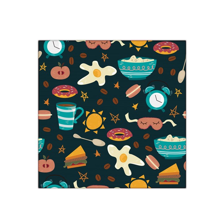 Seamless-pattern-with-breakfast-symbols-morning-coffee Satin Bandana Scarf 22  x 22 