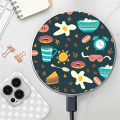 Seamless-pattern-with-breakfast-symbols-morning-coffee Wireless Fast Charger(White)