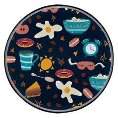 Seamless-pattern-with-breakfast-symbols-morning-coffee Wireless Fast Charger(Black)